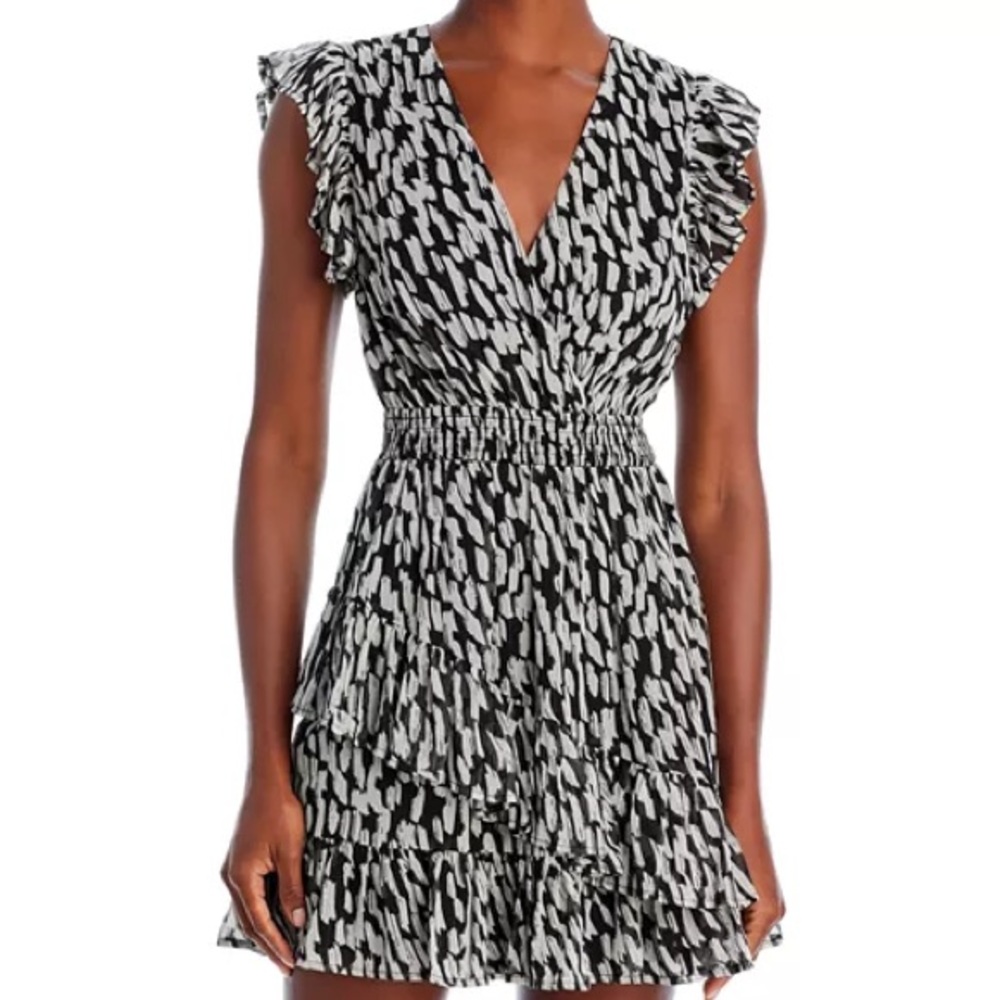 Aqua Brand Flutter Sleeve Ruffled Mini Dress